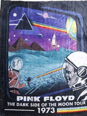 Pink Floyd Dark Side Of The Moon Retro Blanket ~ 50" x 60" ~ Brand New!